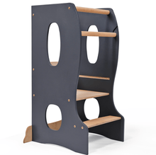 Load image into Gallery viewer, Stable Montessori Tower: Wooden Growing Chair - Grey

