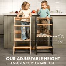 Load image into Gallery viewer, Stable Montessori Tower: Wooden Growing Chair - Grey
