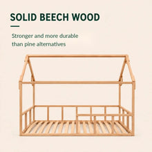Load image into Gallery viewer, Twin Size Montessori House Bed for Kids with Fence

