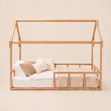 Load image into Gallery viewer, Twin Size Montessori House Bed for Kids with Fence
