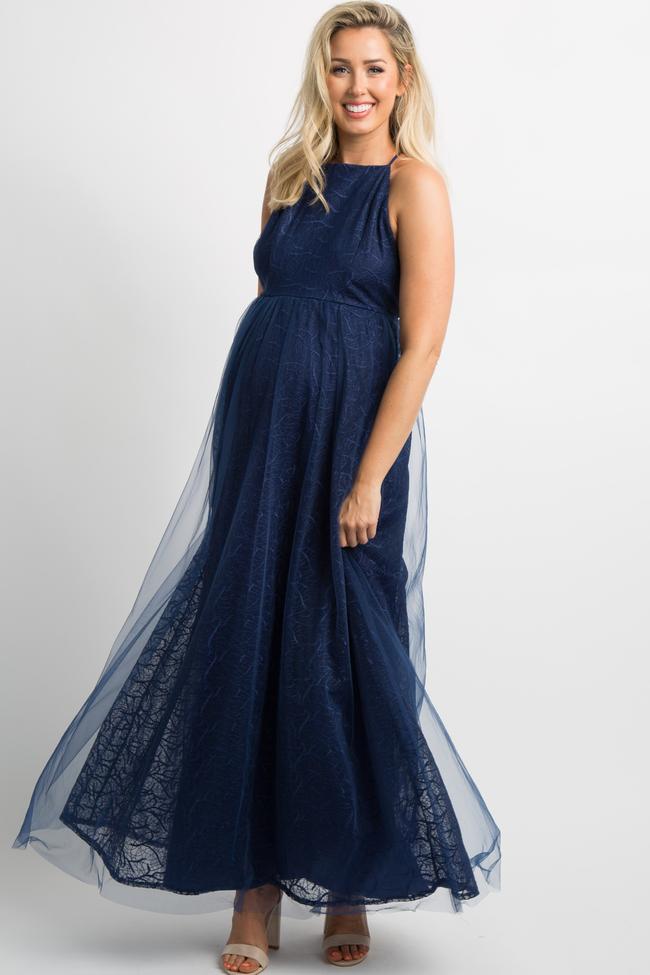 Navy Crossback Gown- X-Small Second Born Maternity Wear Navy Crossback Gown- X-Small Second Born Maternity Wear
