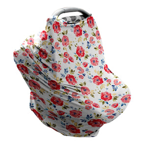 5-in-1 Multi-Use Cover with Nursing Pads- Floral Pop