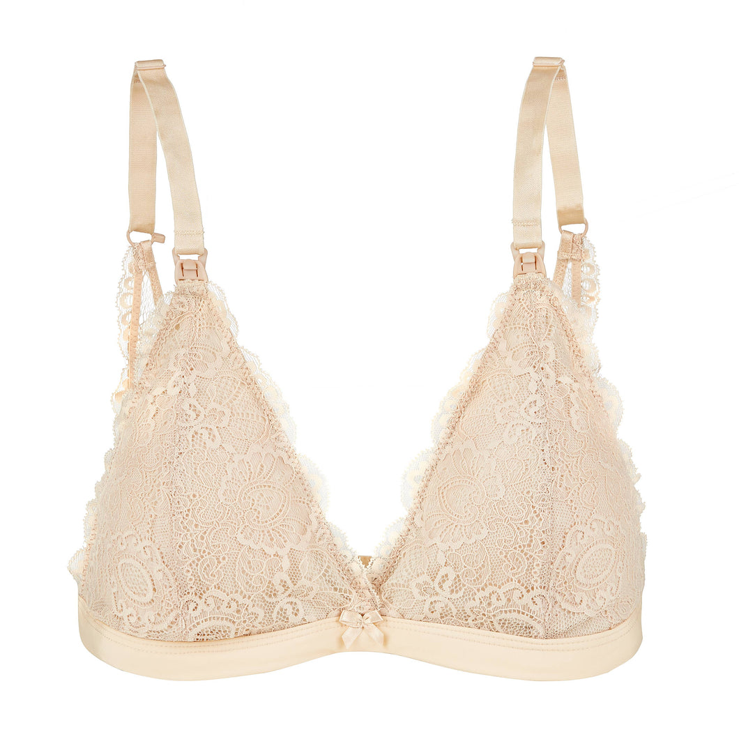 Lace Nursing Bralette (Nude)