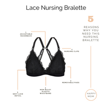 Load image into Gallery viewer, Lace Nursing Bralette (Black)
