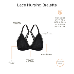 Lace Nursing Bralette (Black)