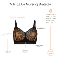 Load image into Gallery viewer, Ooh La La Nursing Bralette (Black/Nude)
