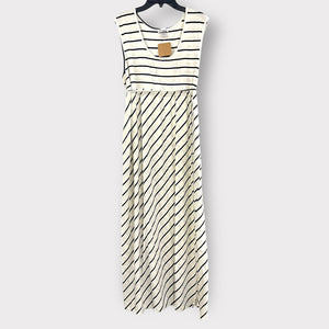 B/W Sleeveless Striped Dress- XXXL