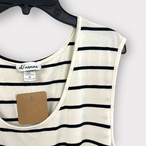 B/W Sleeveless Striped Dress- XXXL