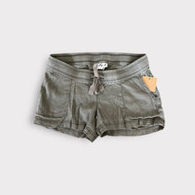 Load image into Gallery viewer, Army Green Linen Blend Shorts- S
