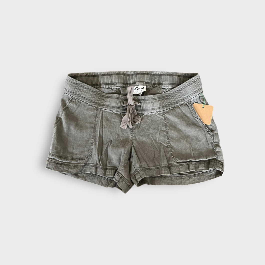 Army Green Linen Blend Shorts- S