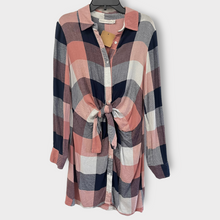 Load image into Gallery viewer, Plaid Button Up Tunic- S
