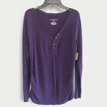 Load image into Gallery viewer, Purple Henley Tee- L
