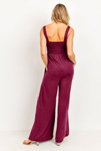 Load image into Gallery viewer, Square Neck Smocked Maternity Jumpsuit
