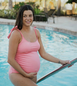 Shoulder Tie Nursing/Maternity Tankini Set- Pink – Second Born