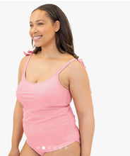 Load image into Gallery viewer, Shoulder Tie Nursing/Maternity Tankini Set- Pink
