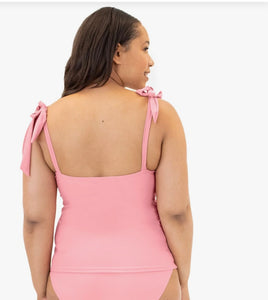 Shoulder Tie Nursing/Maternity Tankini Set- Pink