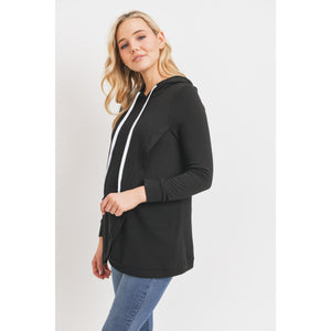 Heavy Brushed French Terry Maternity/Nursing Hoodie- Black