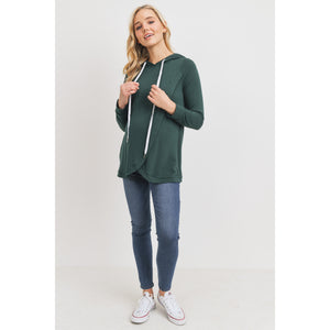 Heavy Brushed French Terry Maternity/Nursing Hoodie- Green